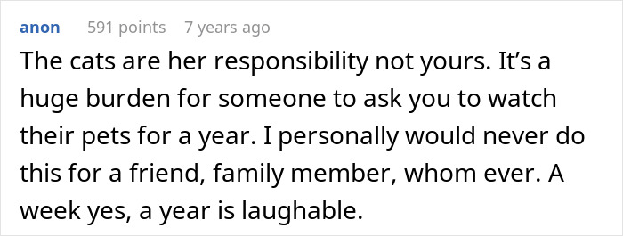 Woman Declines Friend’s Year-Long Cat-Sitting Request, Then Learns She Had Another Option All Along Woman Declines Friend’s Year-Long Cat-Sitting Request, Then Learns She Had Another Option All Along