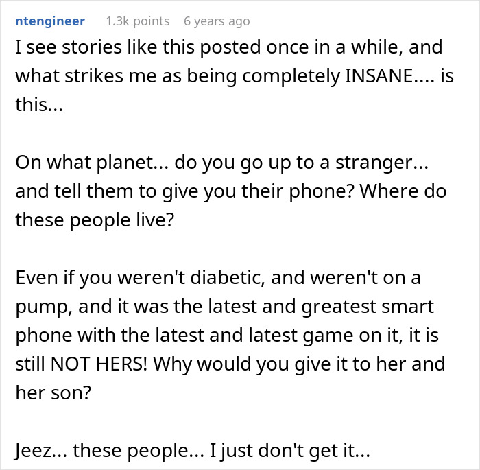 Entitled Mom Demands Guy's Medical Device Because Her Spoiled Teen Is Bored