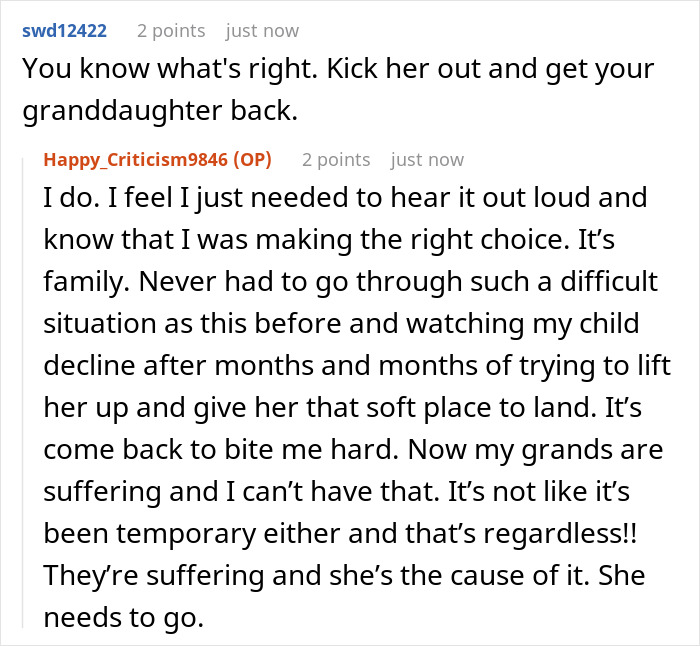 A screenshot of a reply to a post about a daughter choosing a toxic boyfriend. A screenshot of a reply to a post about a daughter choosing a toxic boyfriend.