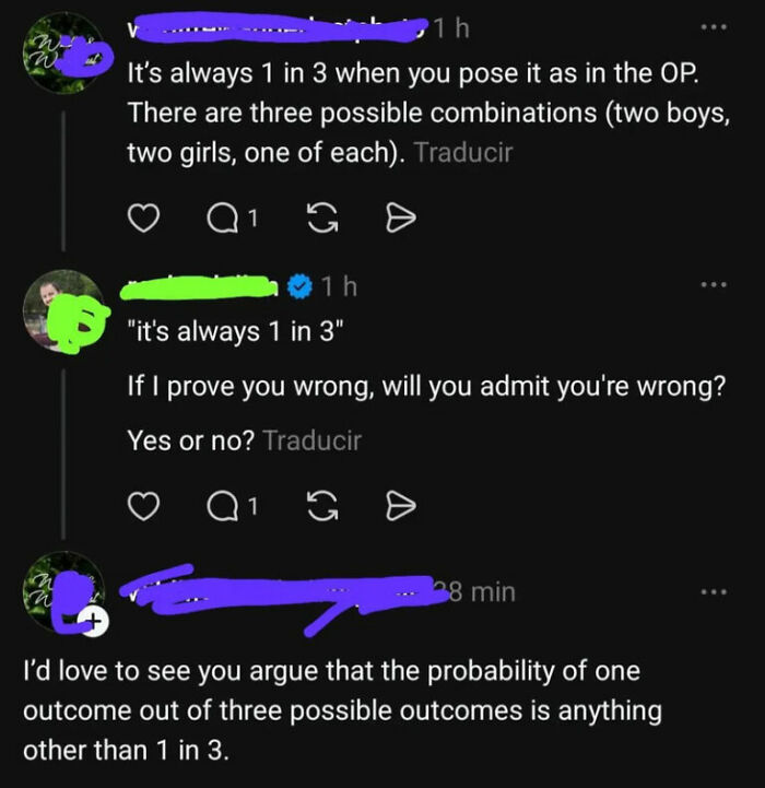 Comments arguing probability math with facepalm-worthy errors in online discussion
