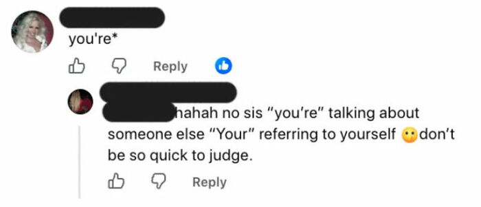Online argument over proper use of youre and your with grammar mistakes
