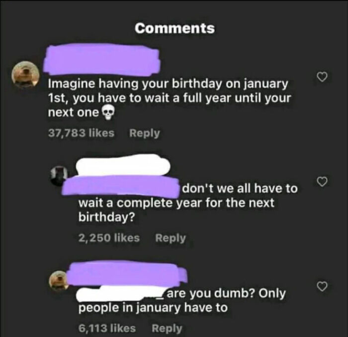 Online comments showing facepalm-worthy examples of people being proudly stupid online