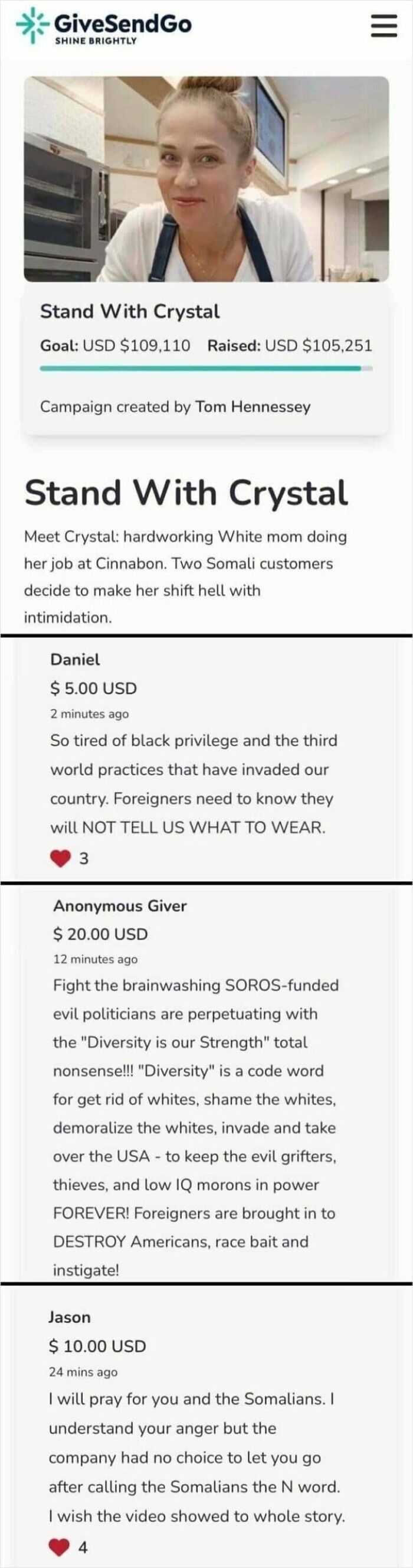 A crowdfunding page for Crystal, highlighting the cringy fails of AI girlfriend interactions.