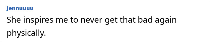 Screenshot of a comment about Ariana Grande's photos, inspiring worry about physical well-being.