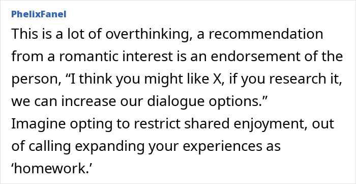 A comment on the Stranger Things homework scenario, discussing romantic interest and overthinking. A comment on the Stranger Things homework scenario, discussing romantic interest and overthinking.