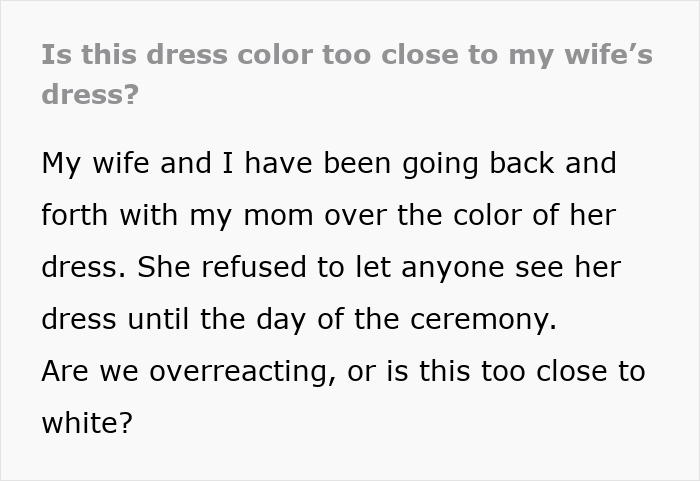 MIL Hides What She's Going To Wear To Wedding, Comes Out With Something Scandalous