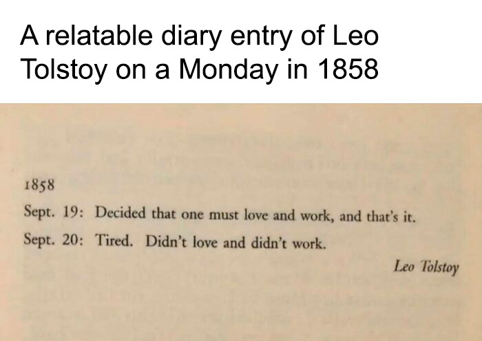 Image of Leo Tolstoy diary entry from 1858, featured in remarkable photos of the past.