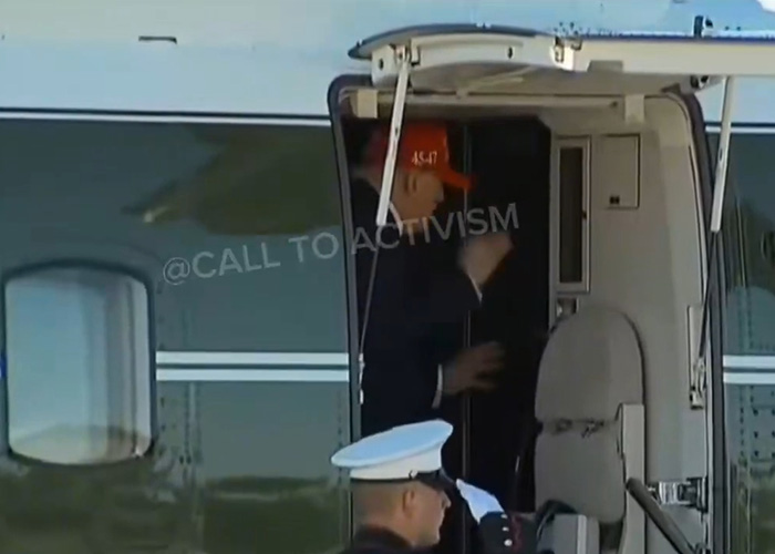 Donald Trump boarding Marine One, captured as part of a heated exchange with pilots. Donald Trump boarding Marine One, captured as part of a heated exchange with pilots.