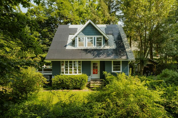 A beautiful house surrounded by green trees, a major asset during a split
