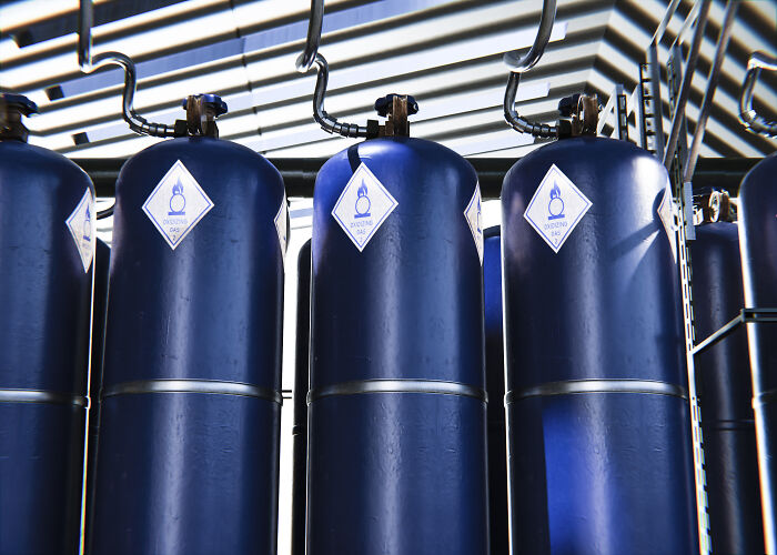 Rows of industrial gas cylinders, showing secrets that came to light after people keeping them were gone.
