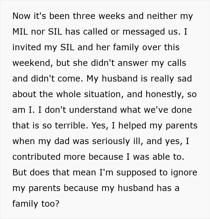 Screenshot of a post about a woman getting the shock of her life when her MIL finally reveals why she's angry.