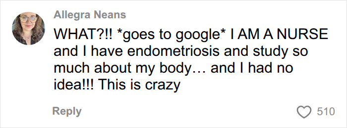 Nurse reacts in surprise to new findings on female body part and endometriosis Nurse reacts in surprise to new findings on female body part and endometriosis