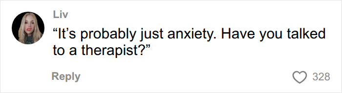 Comment about anxiety and therapy related to female anatomy Comment about anxiety and therapy related to female anatomy