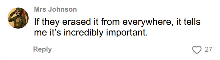 Text comment about the erased female body part being incredibly important Text comment about the erased female body part being incredibly important