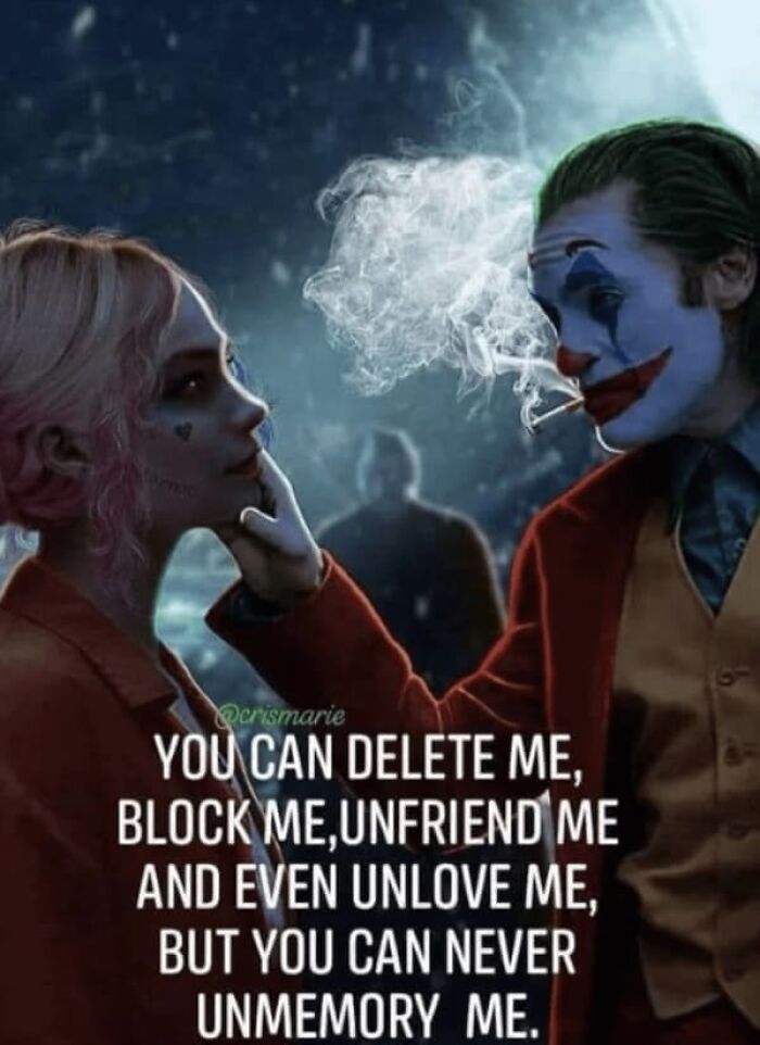 A cringy fail with Joker and Harley Quinn, an AI girlfriend themed meme for unposted content.