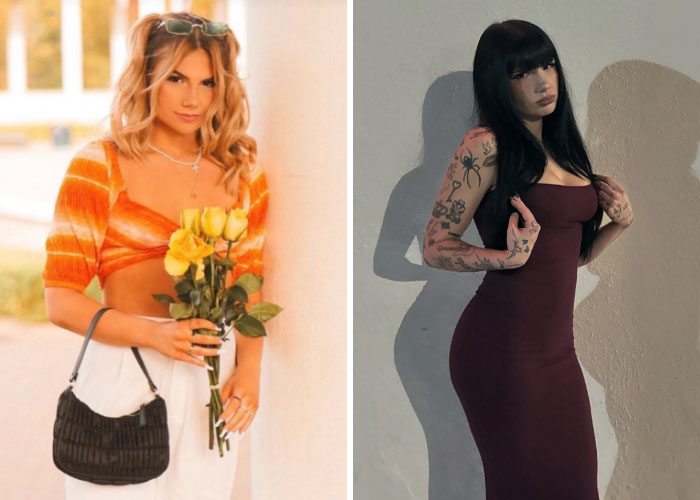 A girl's dramatic transformation, illustrating how girls decide to change everything about themselves, from a soft look to a bold one.