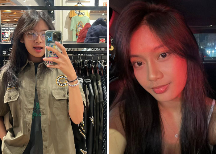 A girl's transformation before and after, showcasing her decision to change everything about herself.
