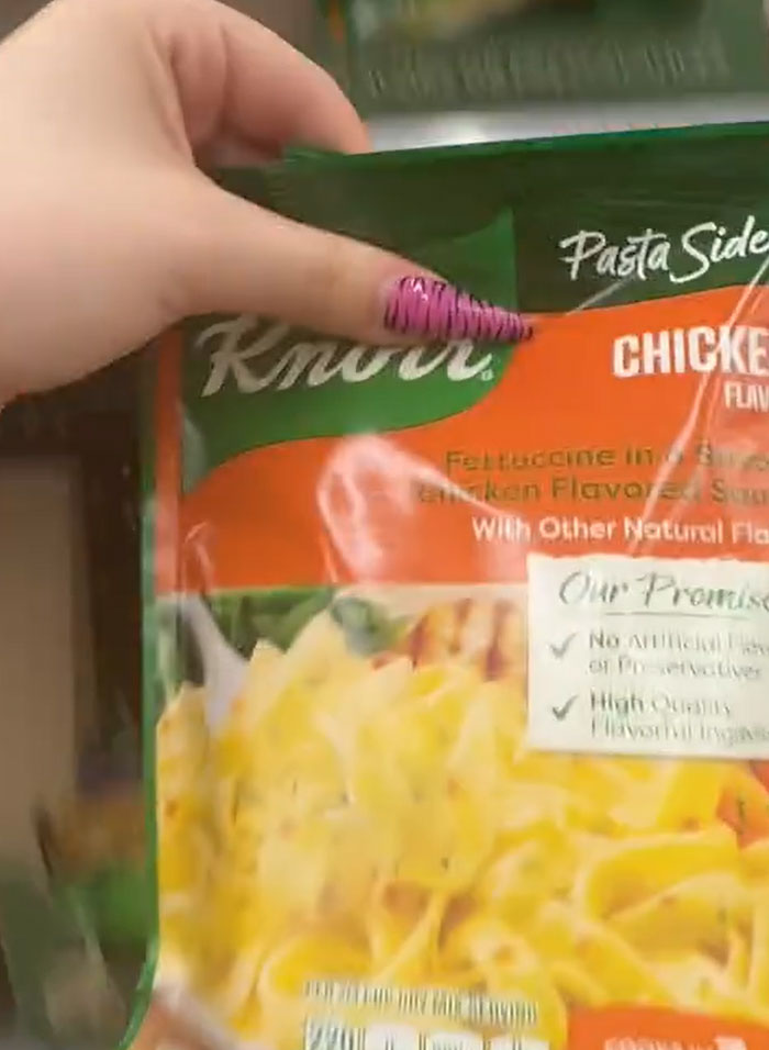 American parents fill their grocery cart with Knorr Pasta Sides Chicken Fettuccine, looking for actual food. American parents fill their grocery cart with Knorr Pasta Sides Chicken Fettuccine, looking for actual food.