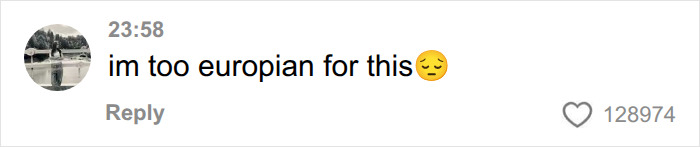 A social media comment saying, im too european for this, about American parents filling the grocery cart. A social media comment saying, im too european for this, about American parents filling the grocery cart.