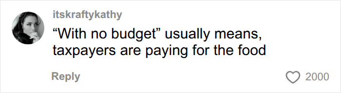 A comment about American parents grocery shopping, noting that no budget means taxpayers pay for the groceries. A comment about American parents grocery shopping, noting that no budget means taxpayers pay for the groceries.