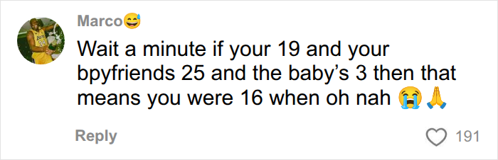 A comment expressing surprise and concern about the ages of American parents and their child, inferring a young parental age. A comment expressing surprise and concern about the ages of American parents and their child, inferring a young parental age.