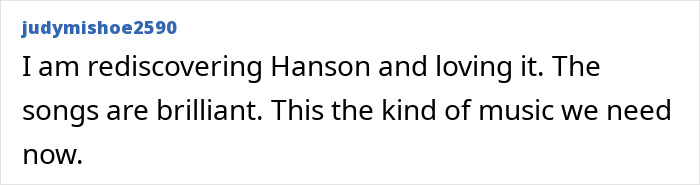 Fan rediscovering Hanson music and praising its brilliance and relevance