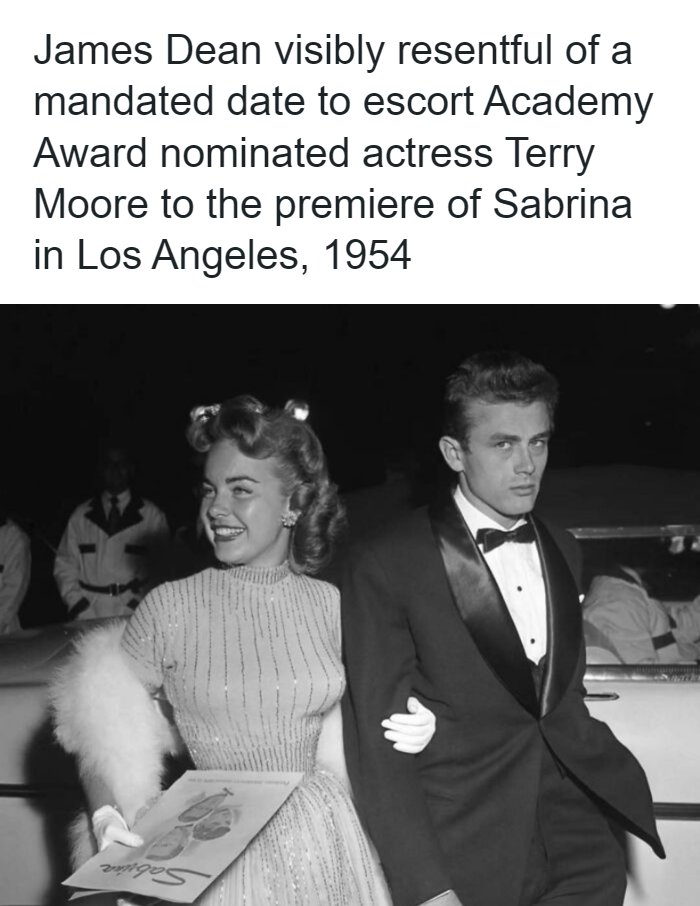 James Dean and Terry Moore in 1954, capturing remarkable photos of the past