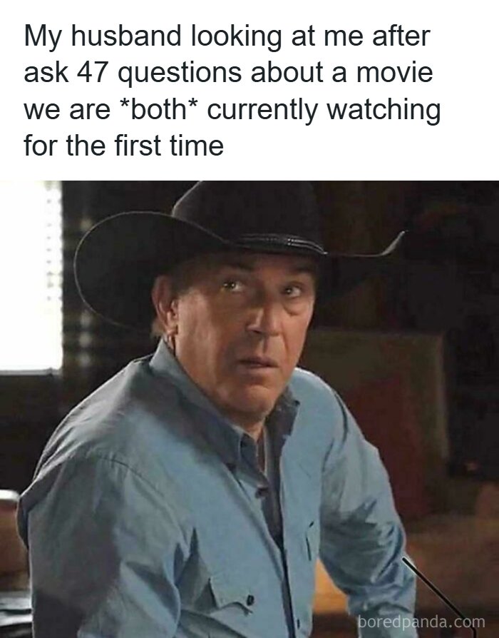 A meme with internet comments featuring a confused cowboy staring intensely.