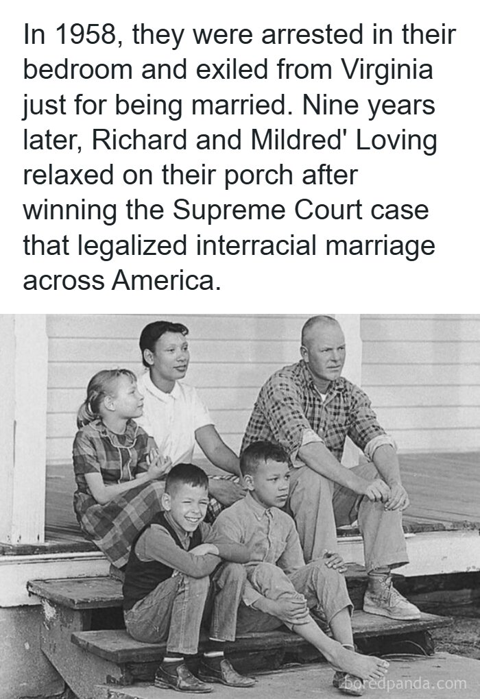 Richard and Mildred Loving with their family, depicting historic photos of the past