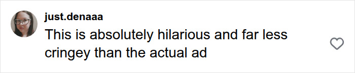 A screenshot of a social media comment from just.denaaa, praising the SNL parody of Sydney Sweeney betting ad as hilarious. A screenshot of a social media comment from just.denaaa, praising the SNL parody of Sydney Sweeney betting ad as hilarious.