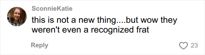 Comment discussing unrecognized frat in suspected hazing incident Comment discussing unrecognized frat in suspected hazing incident