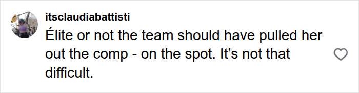 HYROX CEO backlash comment: user itsclaudiabattisti argues the athlete should have been pulled from the race.
