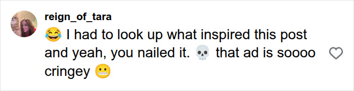 A screenshot of a social media comment from reign_of_tara, stating the Sydney Sweeney controversial betting ad is cringe. A screenshot of a social media comment from reign_of_tara, stating the Sydney Sweeney controversial betting ad is cringe.