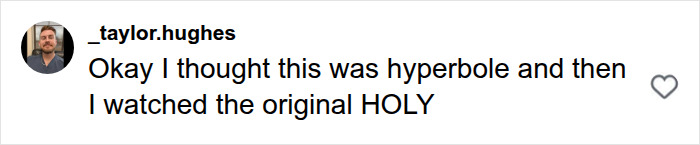 A screenshot showing a social media comment from taylor.hughes, remarking on the Sydney Sweeney controversial betting ad parody. A screenshot showing a social media comment from taylor.hughes, remarking on the Sydney Sweeney controversial betting ad parody.