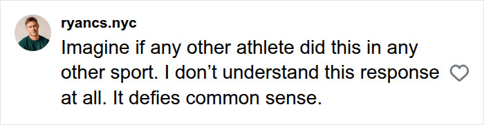 Screenshot of a social media comment criticizing the HYROX CEO response to the athlete incident.