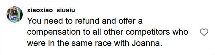 Screenshot of social media comment demanding refund and compensation for HYROX race competitors.