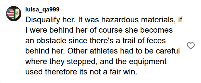 Social media comment with intense backlash calling for disqualification of HYROX athlete who soiled herself.