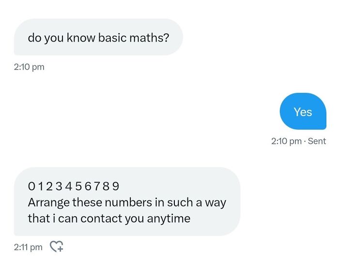 Text conversation asking to arrange numbers to enable contact anytime