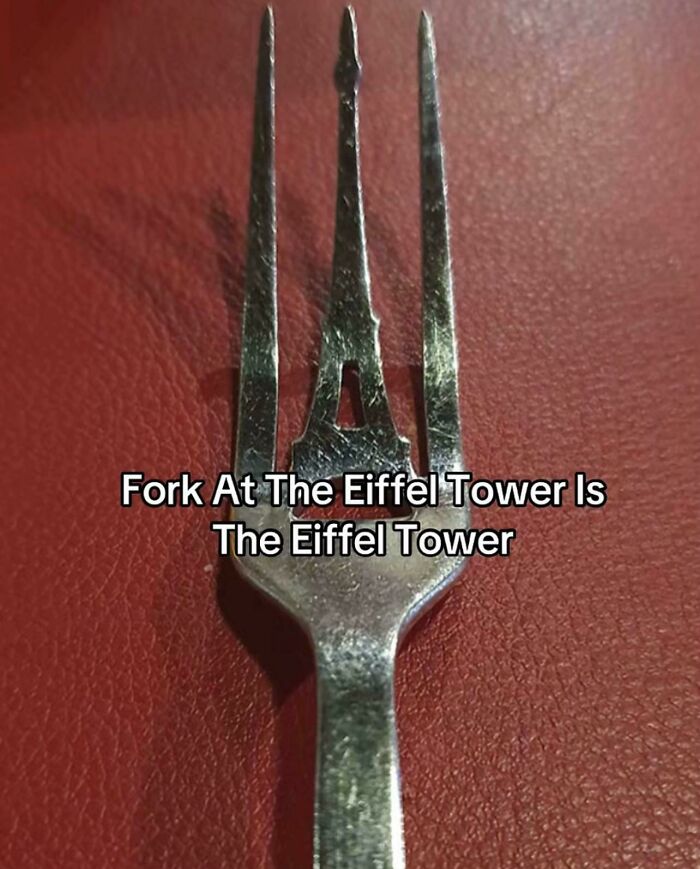Fork design with Eiffel Tower shape integrated into the fork prongs