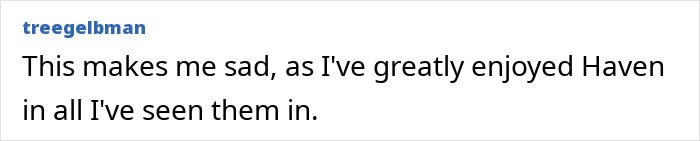 A social media comment supporting trans actor Haven, relevant to the debate about Hollywood casting. A social media comment supporting trans actor Haven, relevant to the debate about Hollywood casting.