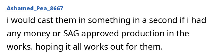 A positive user comment hoping to cast a talented trans actor in a project A positive user comment hoping to cast a talented trans actor in a project