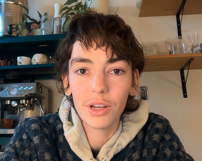 A close-up of trans actor Brigette Lundy-Paine speaking in a casual setting. A close-up of trans actor Brigette Lundy-Paine speaking in a casual setting.