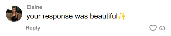 Elaine commenting your response was beautiful to a bystander who confronted a Karen