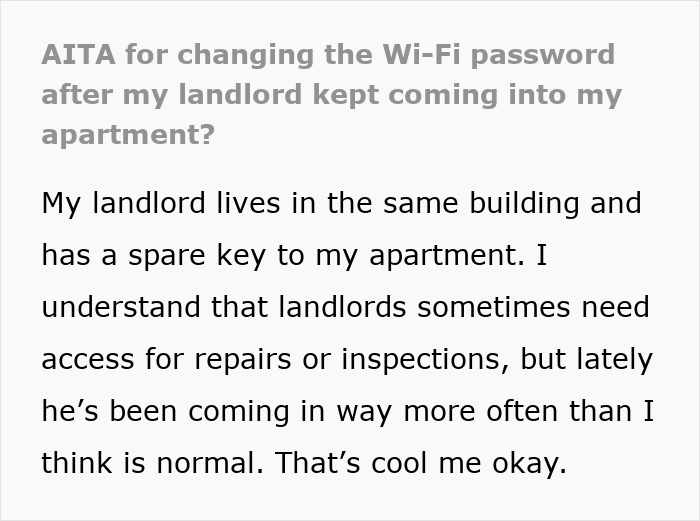 Creepy Landlord Allows Himself Way Too Much And Calls His Tenant Dramatic For Feeling Uncomfortable