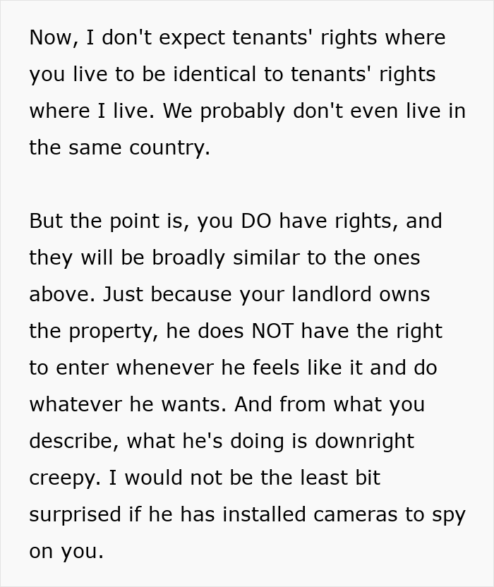 Creepy Landlord Allows Himself Way Too Much And Calls His Tenant Dramatic For Feeling Uncomfortable