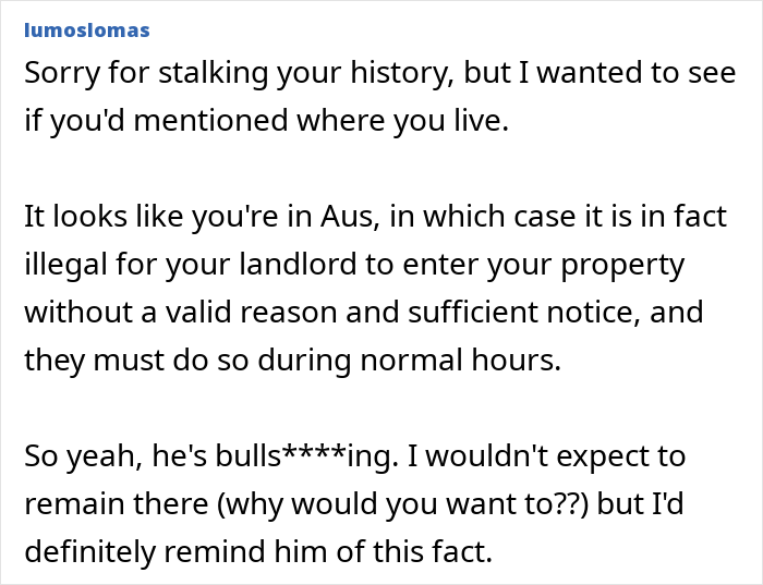 Creepy Landlord Allows Himself Way Too Much And Calls His Tenant Dramatic For Feeling Uncomfortable