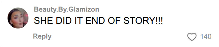 A comment on the Lindsay Clancy trial from Beauty.By.Glamizon, saying 'SHE DID IT END OF STORY!!!' A comment on the Lindsay Clancy trial from Beauty.By.Glamizon, saying 'SHE DID IT END OF STORY!!!'