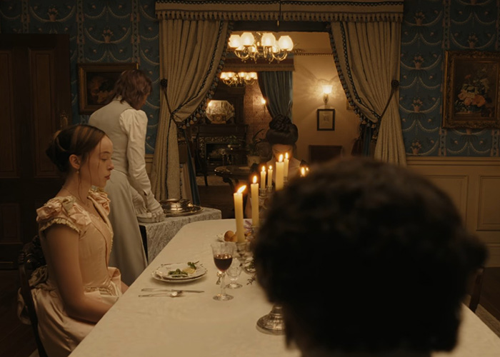 Victorian dining scene with characters from Lizzie Borden series Victorian dining scene with characters from Lizzie Borden series