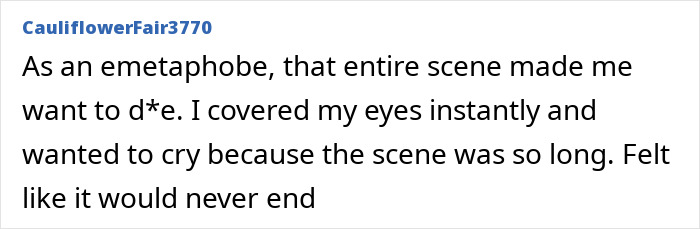 Viewer comment about emetophobia and disturbing Lizzie Borden scene. Viewer comment about emetophobia and disturbing Lizzie Borden scene.