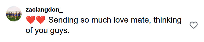Comment sending love and support to star athlete after tragic loss